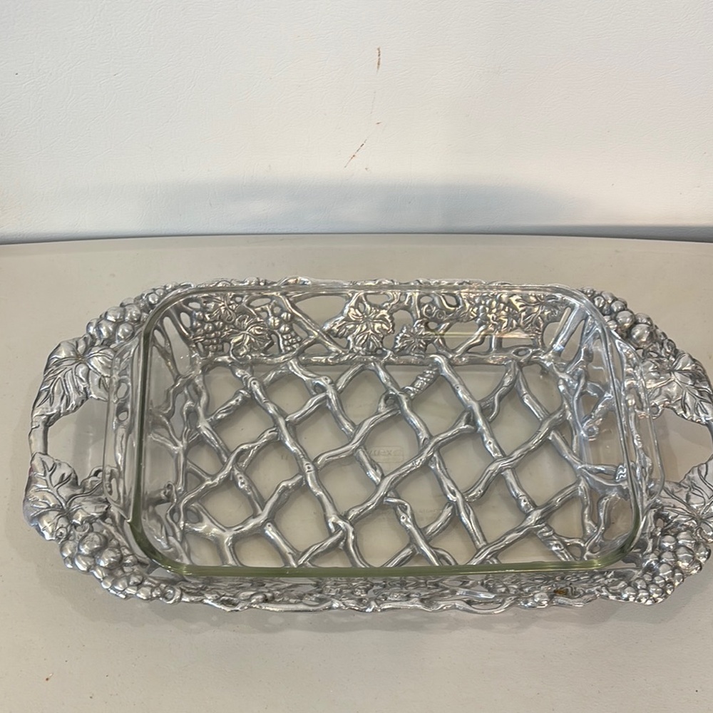 Elegant Silver Glass Arthur Court Baking dish
